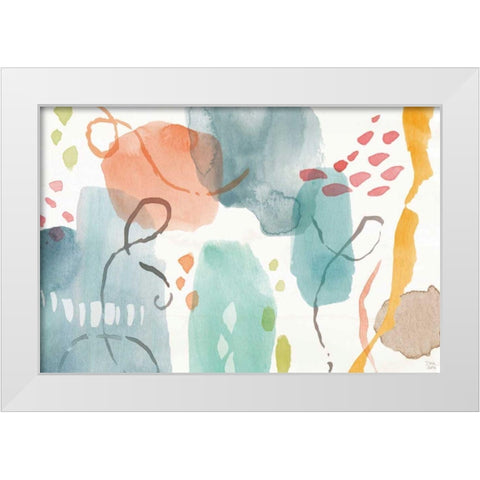 Winged Whisper VIII White Modern Wood Framed Art Print by June, Dina