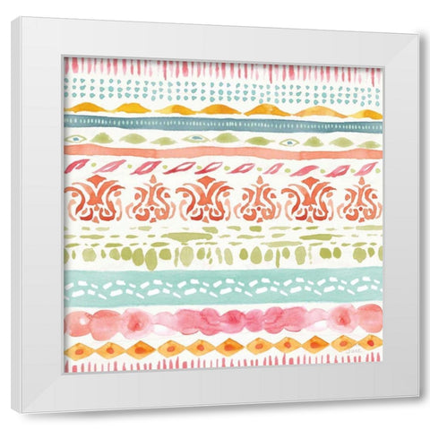 Winged Whisper Pattern II White Modern Wood Framed Art Print by June, Dina