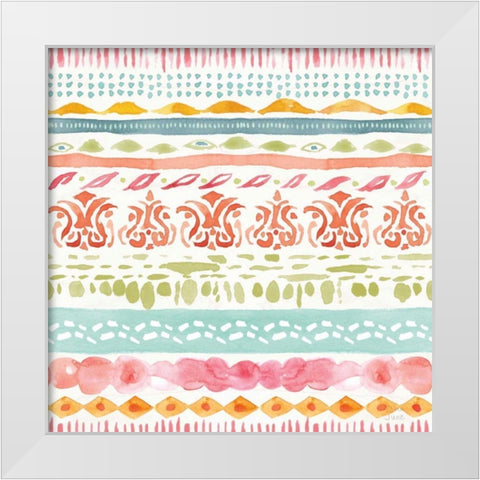 Winged Whisper Pattern II White Modern Wood Framed Art Print by June, Dina