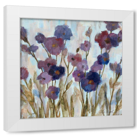 Abstracted Floral in Purple White Modern Wood Framed Art Print by Vassileva, Silvia