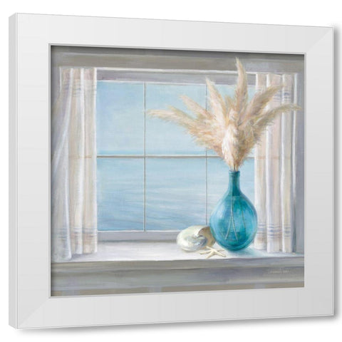 Seaside Cottage View Shell White Modern Wood Framed Art Print by Nai, Danhui