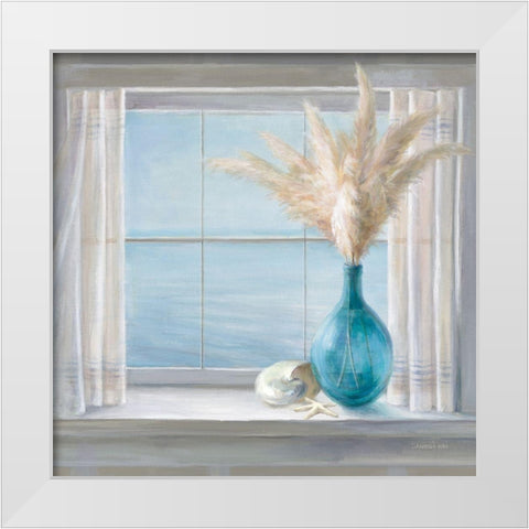 Seaside Cottage View Shell White Modern Wood Framed Art Print by Nai, Danhui