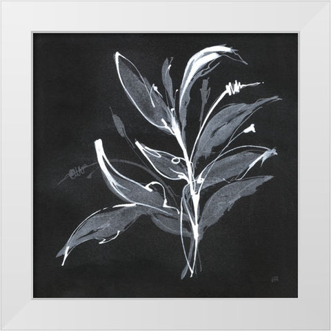 Chalkboard Branch I White Modern Wood Framed Art Print by Paschke, Chris
