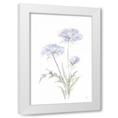 Tall Queen Annes Lace I White Modern Wood Framed Art Print by Paschke, Chris