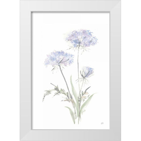 Tall Queen Annes Lace I White Modern Wood Framed Art Print by Paschke, Chris