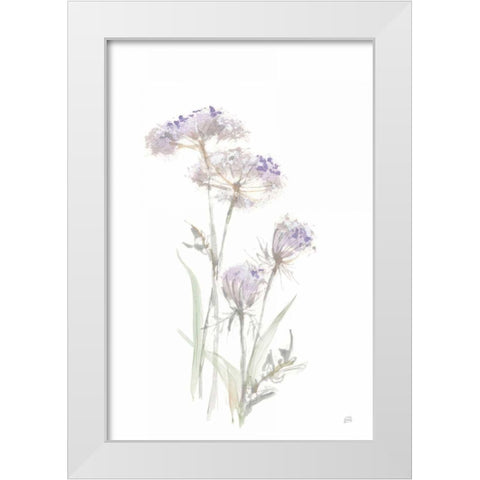 Tall Queen Annes Lace II White Modern Wood Framed Art Print by Paschke, Chris