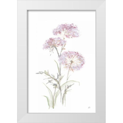 Tall Queen Annes Lace III White Modern Wood Framed Art Print by Paschke, Chris