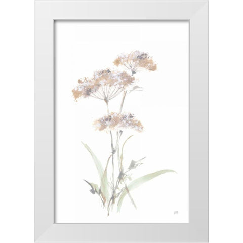 Tall Queen Annes Lace IV White Modern Wood Framed Art Print by Paschke, Chris