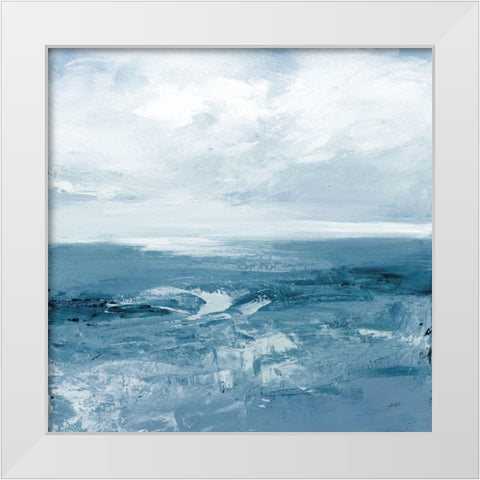 Blue Waves White Modern Wood Framed Art Print by Purinton, Julia