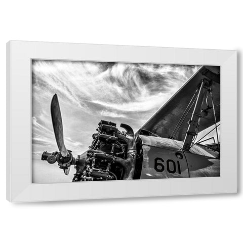 Aero Maquina Big Yellow BW White Modern Wood Framed Art Print by Larson, Nathan