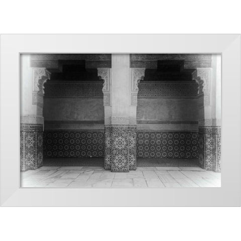 Palace Walk v2 BW Crop White Modern Wood Framed Art Print by Bevan, Keri