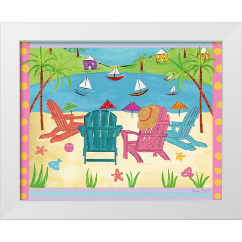 Beach Living IV White Modern Wood Framed Art Print by Zaman, Farida