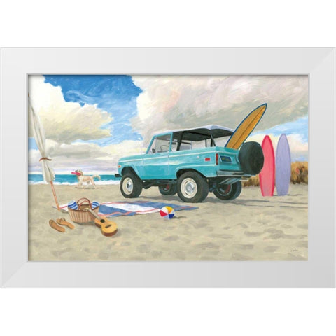 Beach Ride I White Modern Wood Framed Art Print by Wiens, James