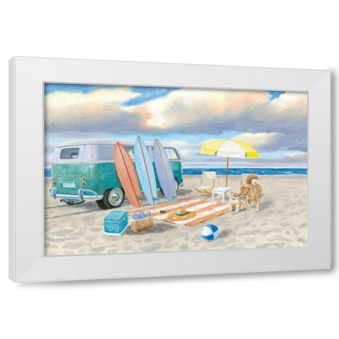 Beach Ride II White Modern Wood Framed Art Print by Wiens, James