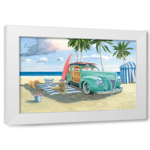 Beach Ride III White Modern Wood Framed Art Print by Wiens, James