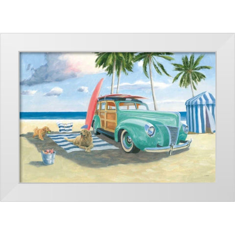 Beach Ride III White Modern Wood Framed Art Print by Wiens, James