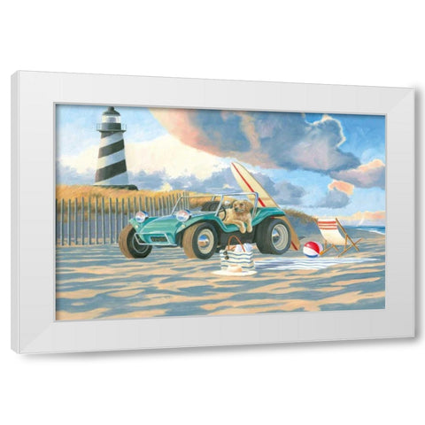 Beach Ride IV White Modern Wood Framed Art Print by Wiens, James