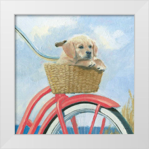 Beach Ride V White Modern Wood Framed Art Print by Wiens, James