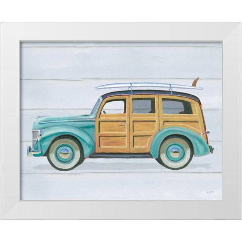 Beach Ride VIII White Modern Wood Framed Art Print by Wiens, James