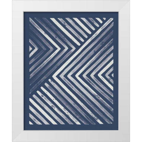Blue Sunset I White Modern Wood Framed Art Print by Marshall, Laura