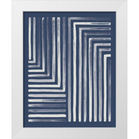 Blue Sunset III White Modern Wood Framed Art Print by Marshall, Laura