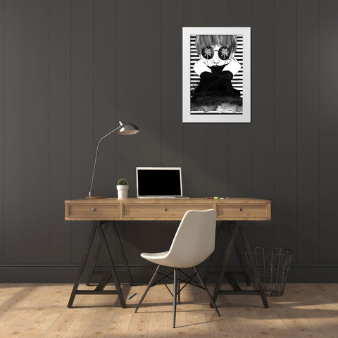Looking for Paradise White Modern Wood Framed Art Print by Charro, Mercedes Lopez