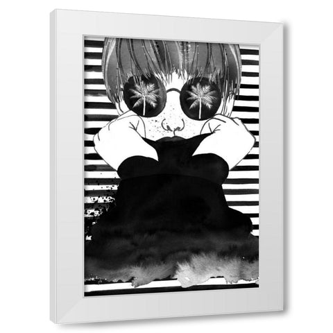 Looking for Paradise White Modern Wood Framed Art Print by Charro, Mercedes Lopez