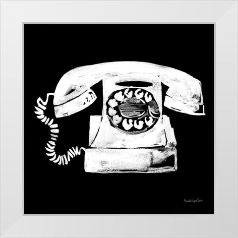 Call Me White Modern Wood Framed Art Print by Charro, Mercedes Lopez