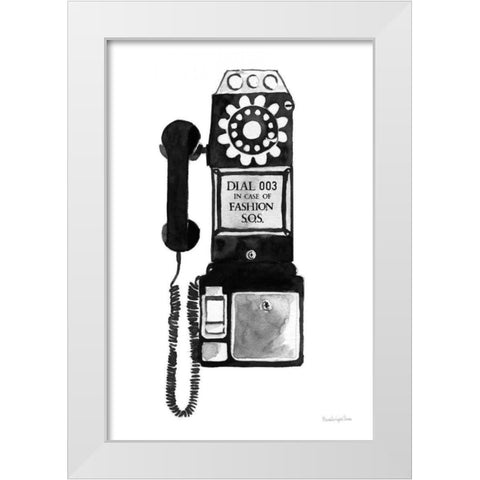 Fashion SOS White Modern Wood Framed Art Print by Charro, Mercedes Lopez