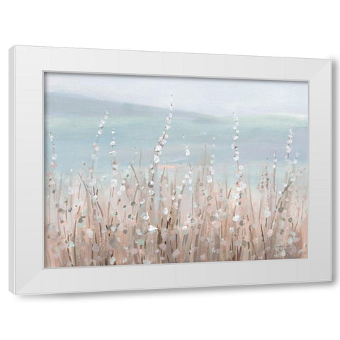 Coastal Morning Blooms White Modern Wood Framed Art Print by Nai, Danhui