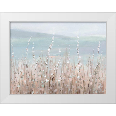 Coastal Morning Blooms White Modern Wood Framed Art Print by Nai, Danhui