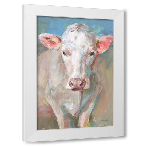 Flossie White Modern Wood Framed Art Print by Nai, Danhui