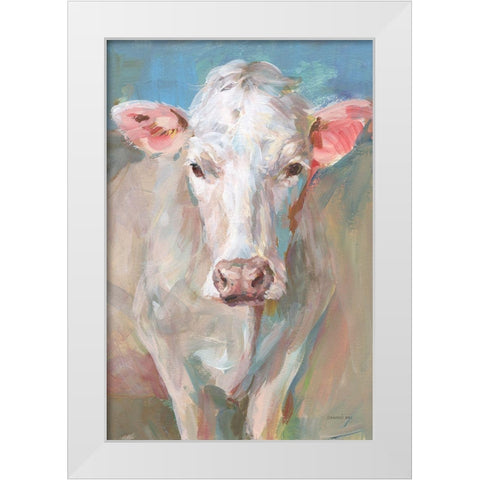 Flossie White Modern Wood Framed Art Print by Nai, Danhui