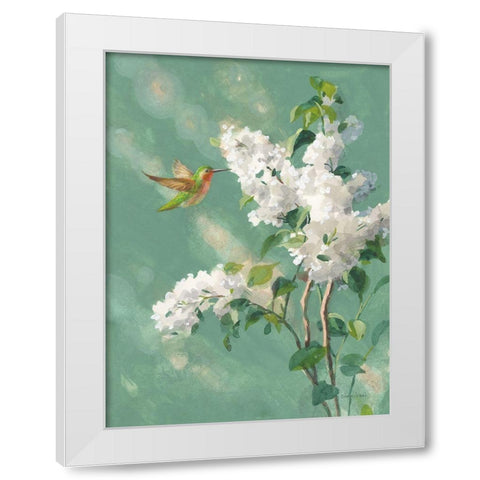 Hummingbird Spring I White Modern Wood Framed Art Print by Nai, Danhui