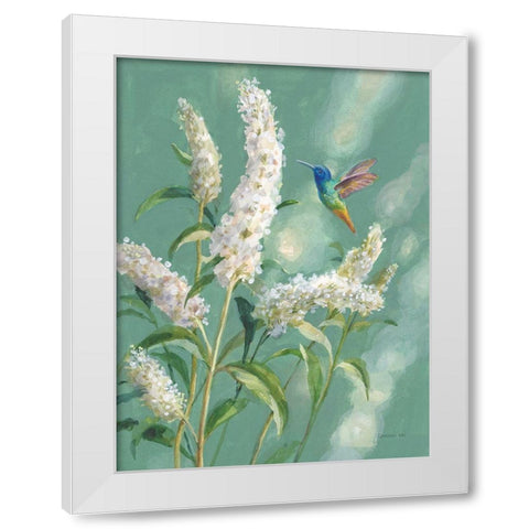 Hummingbird Spring II White Modern Wood Framed Art Print by Nai, Danhui
