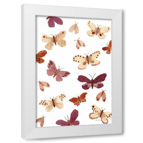 Garden Dance Butterflies White Modern Wood Framed Art Print by Horn, Laura