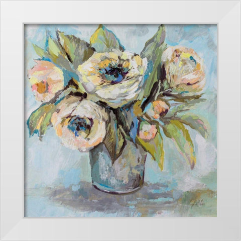 Soft Blooms White Modern Wood Framed Art Print by Vertentes, Jeanette