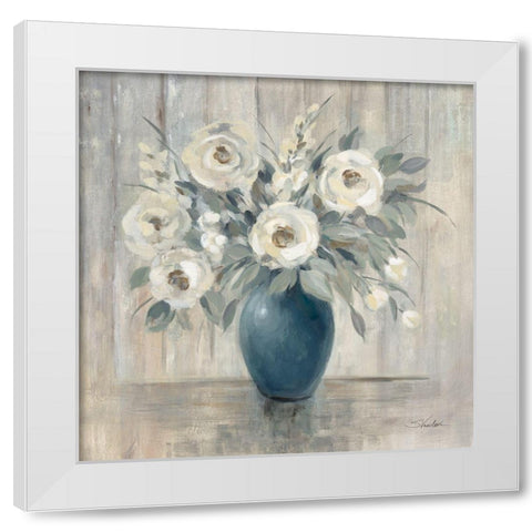 Gray Barn Floral White Modern Wood Framed Art Print by Vassileva, Silvia