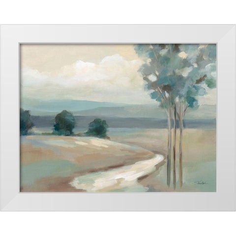 Sage Trees White Modern Wood Framed Art Print by Vassileva, Silvia