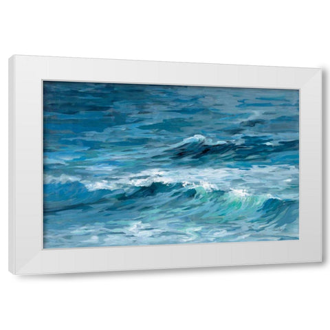 Deep Blue Sea White Modern Wood Framed Art Print by Vassileva, Silvia