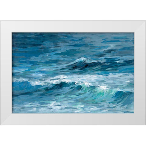 Deep Blue Sea White Modern Wood Framed Art Print by Vassileva, Silvia