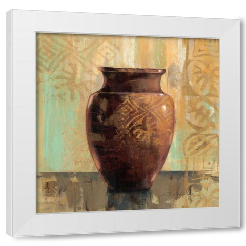 Glazed Pot II with Decoration White Modern Wood Framed Art Print by Vassileva, Silvia