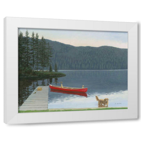 Happy Place III White Modern Wood Framed Art Print by Wiens, James