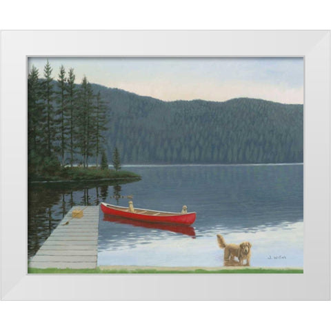 Happy Place III White Modern Wood Framed Art Print by Wiens, James