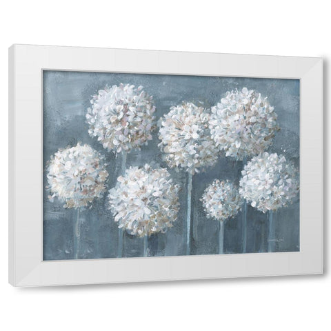 Simple Agapanthus White Modern Wood Framed Art Print by Nai, Danhui