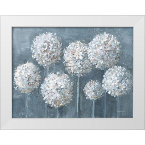 Simple Agapanthus White Modern Wood Framed Art Print by Nai, Danhui