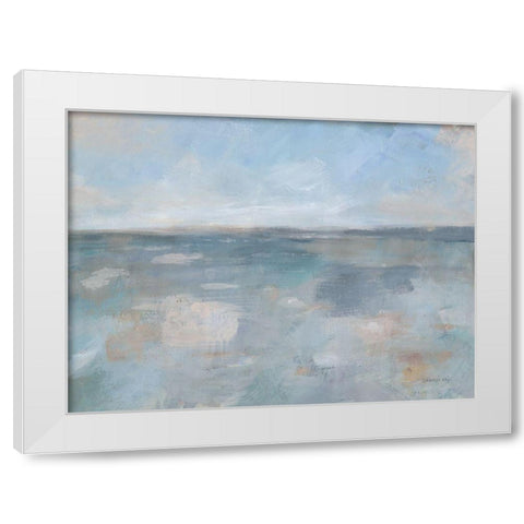 Simply by the Sea White Modern Wood Framed Art Print by Nai, Danhui