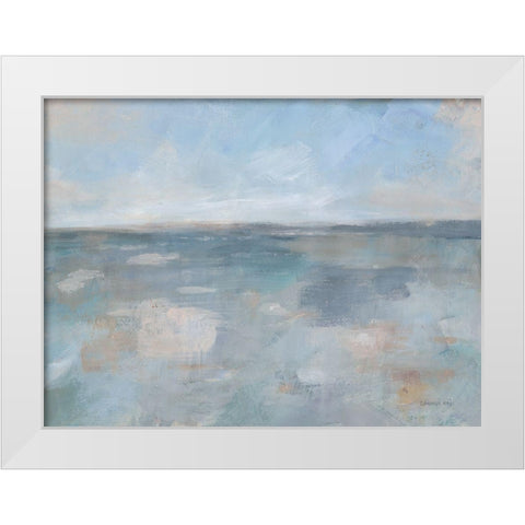 Simply by the Sea White Modern Wood Framed Art Print by Nai, Danhui