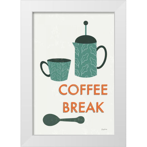 Retro Kitchen Coffee II White Modern Wood Framed Art Print by Thorns, Becky