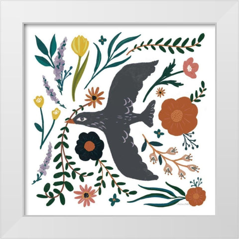 Folk Garden II White Modern Wood Framed Art Print by Miller, Sara Zieve